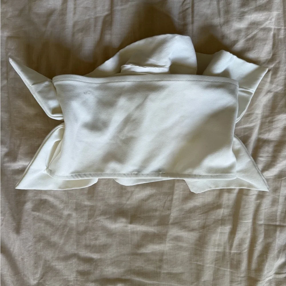 Zara White Strapless Peplum Blouse - Picture 5 of 6